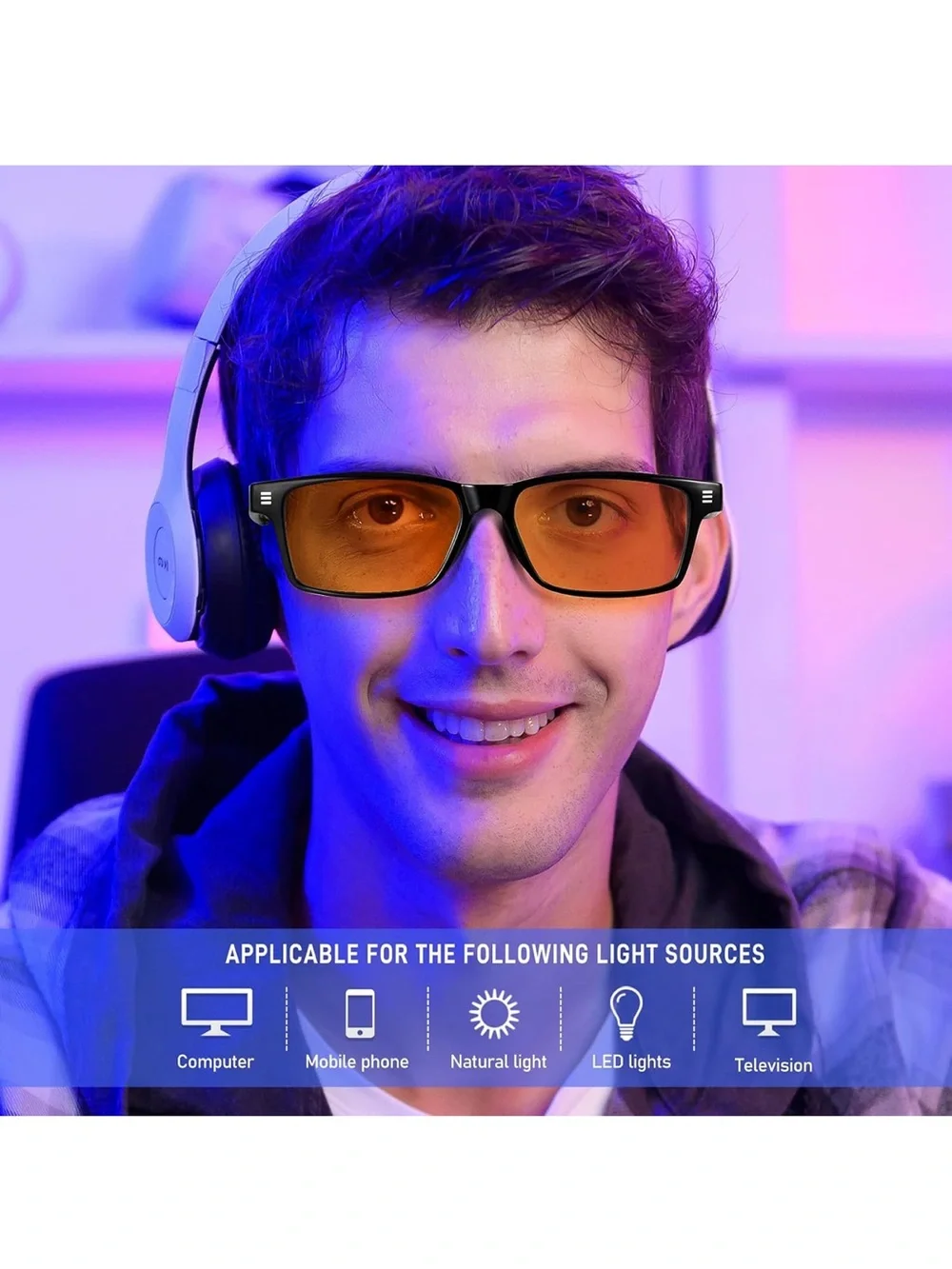 ANVILUV Orange Lens Blue Light Blocking Sunglasses